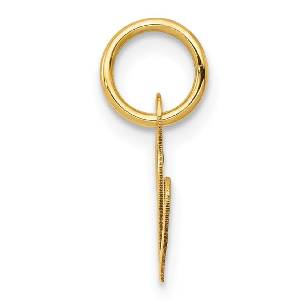 10k Yellow Gold Small Fancy Script Initial V Charm - image 2